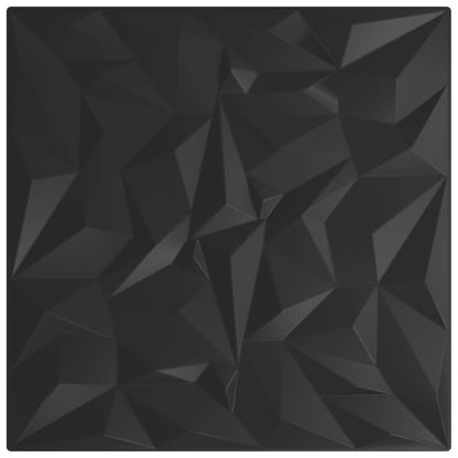 Wandpaneele 12 Stk. Schwarz 50x50 cm EPS 3 m² Amethyst - Pazzar.ch