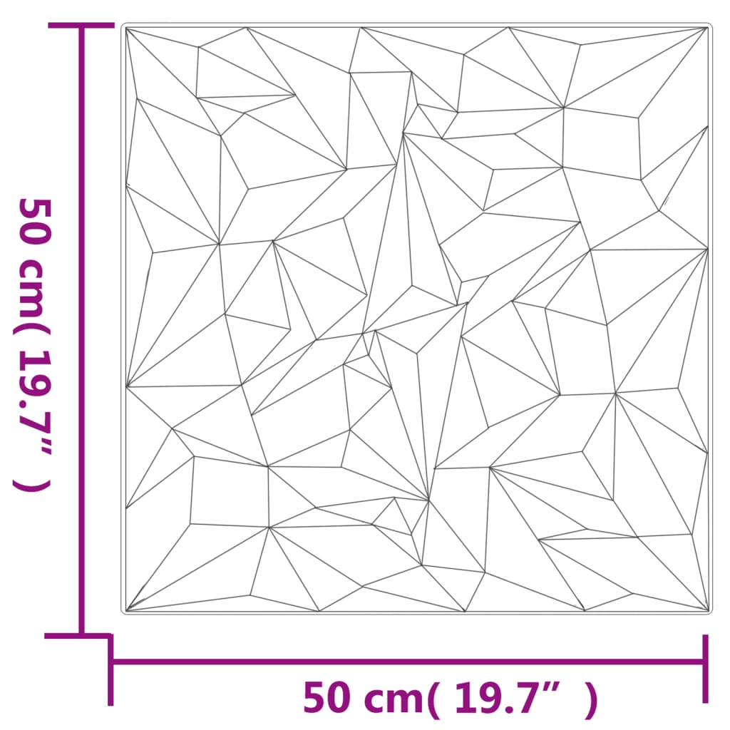 Wandpaneele 12 Stk. Schwarz 50x50 cm EPS 3 m² Amethyst - Pazzar.ch