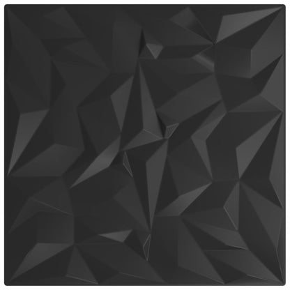 Wandpaneele 24 Stk. Schwarz 50x50 cm EPS 6 m² Amethyst - Pazzar.ch