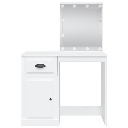 Schminktisch mit LED-Leuchten Weiß 90x42x132,5 cm - Pazzar.ch
