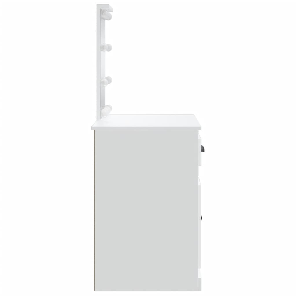 Schminktisch mit LED-Leuchten Weiß 90x42x132,5 cm - Pazzar.ch