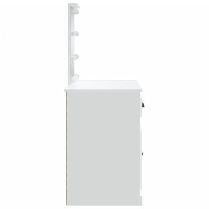 Schminktisch mit LED-Leuchten Weiß 90x42x132,5 cm - Pazzar.ch