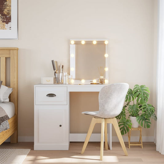 Schminktisch mit LED-Leuchten Weiß 90x42x132,5 cm - Pazzar.ch