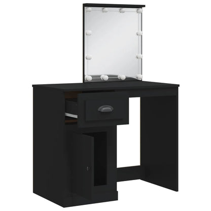 Schminktisch mit LED-Leuchten Schwarz 90x42x132,5 cm - Pazzar.ch