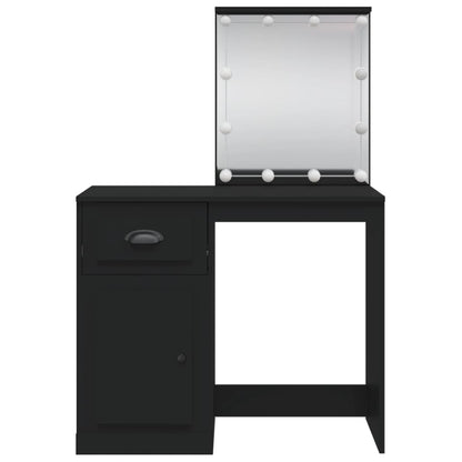 Schminktisch mit LED-Leuchten Schwarz 90x42x132,5 cm - Pazzar.ch