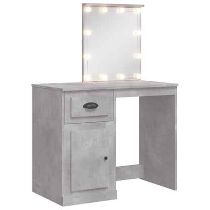 Schminktisch mit LED-Leuchten Betongrau 90x42x132,5 cm - Pazzar.ch