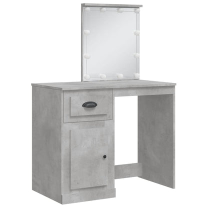 Schminktisch mit LED-Leuchten Betongrau 90x42x132,5 cm - Pazzar.ch