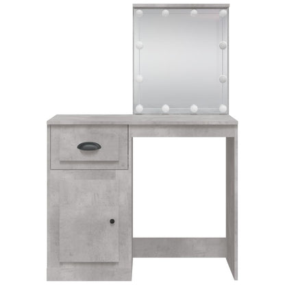 Schminktisch mit LED-Leuchten Betongrau 90x42x132,5 cm - Pazzar.ch