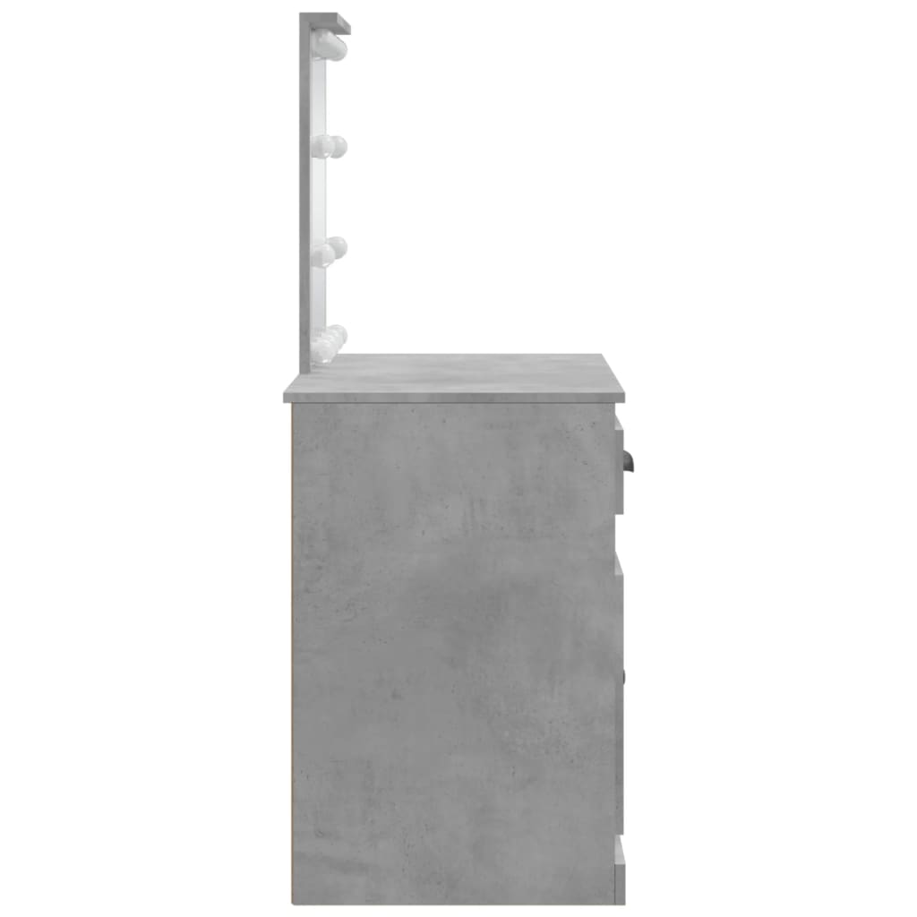 Schminktisch mit LED-Leuchten Betongrau 90x42x132,5 cm - Pazzar.ch