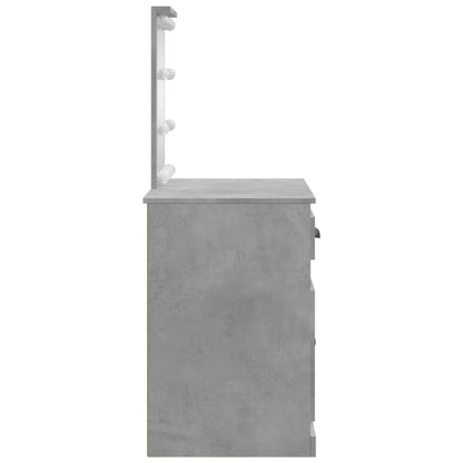 Schminktisch mit LED-Leuchten Betongrau 90x42x132,5 cm - Pazzar.ch