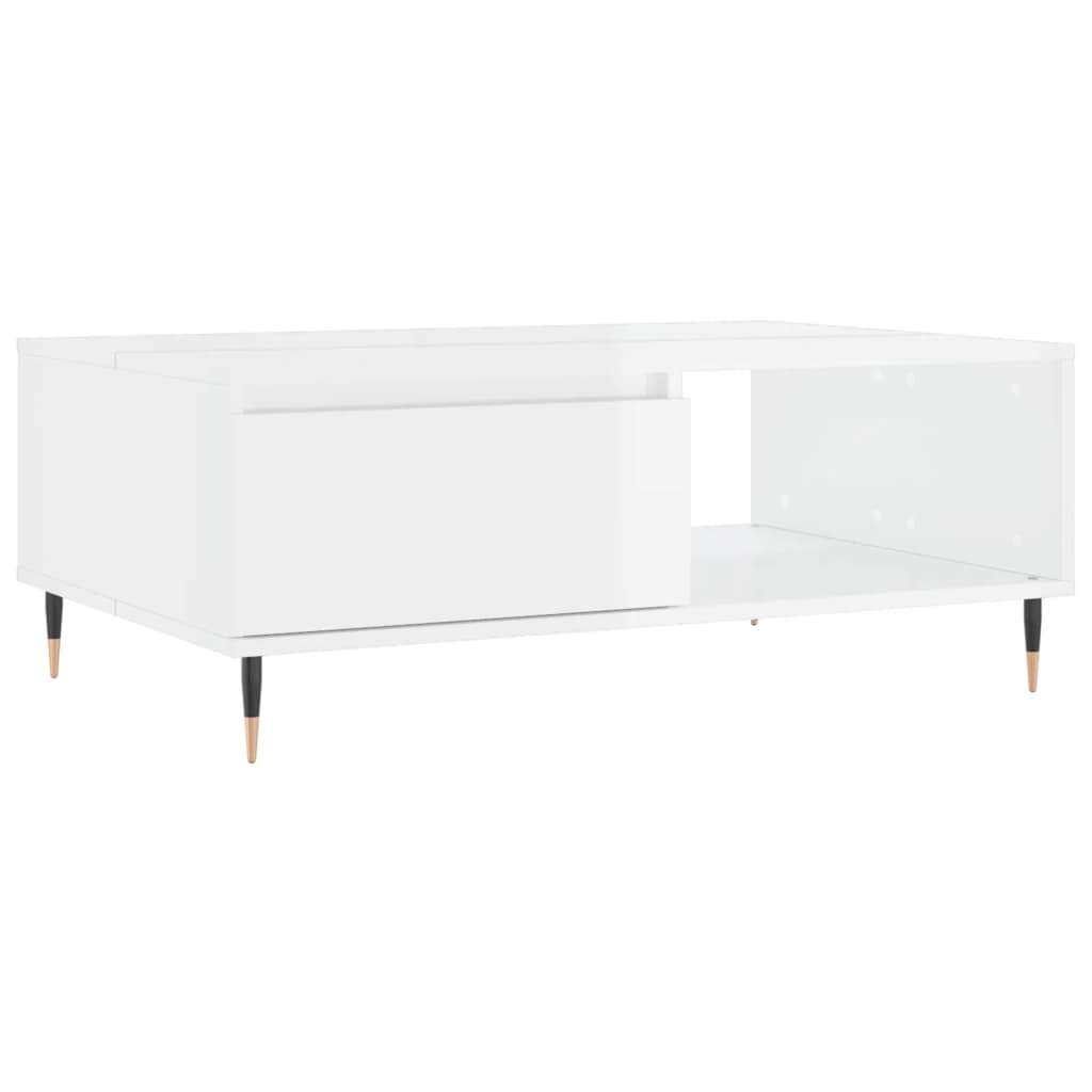 Couchtisch Hochglanz-Weiß 90x60x35 cm Holzwerkstoff - Pazzar.ch