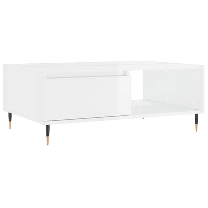 Couchtisch Hochglanz-Weiß 90x60x35 cm Holzwerkstoff - Pazzar.ch