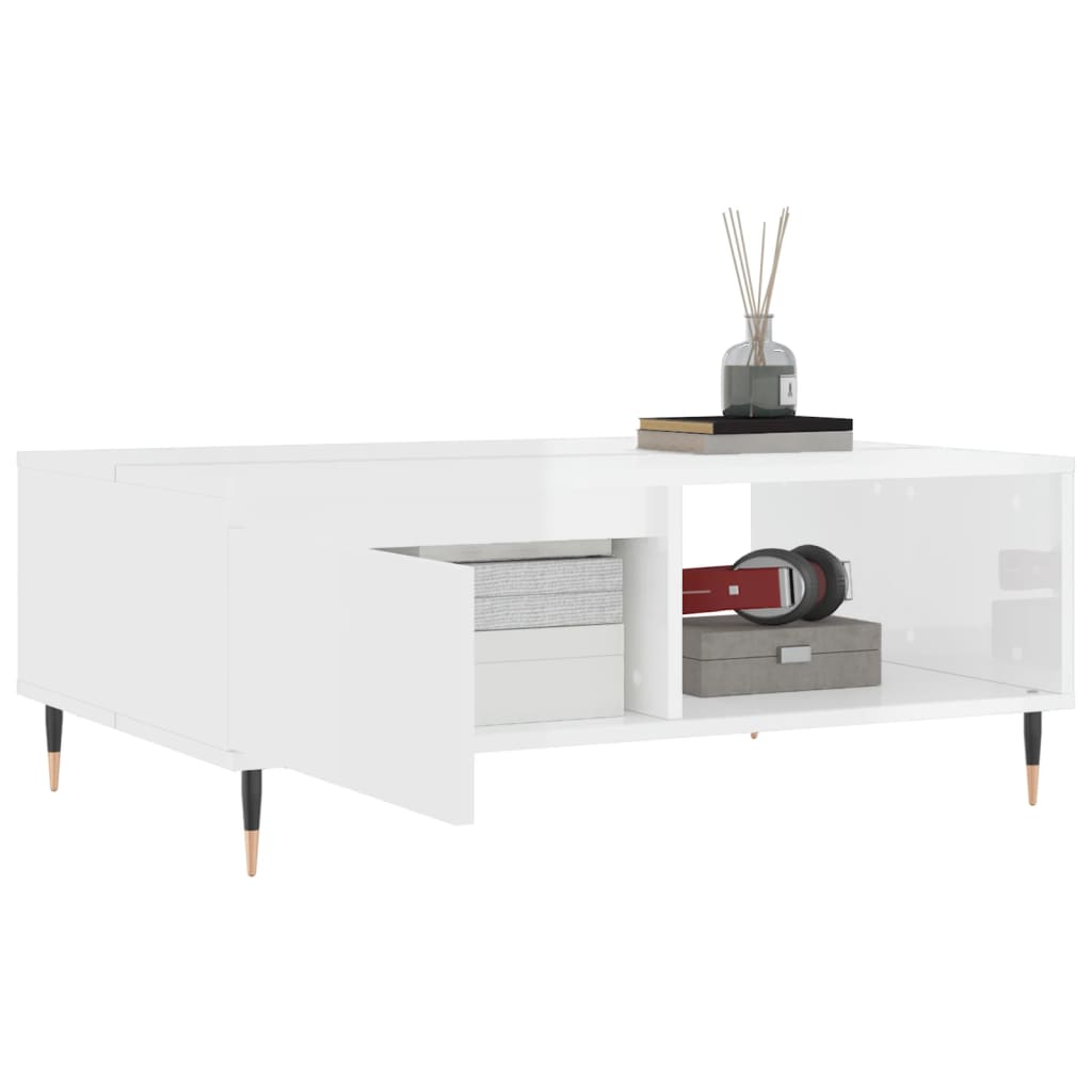 Couchtisch Hochglanz-Weiß 90x60x35 cm Holzwerkstoff - Pazzar.ch