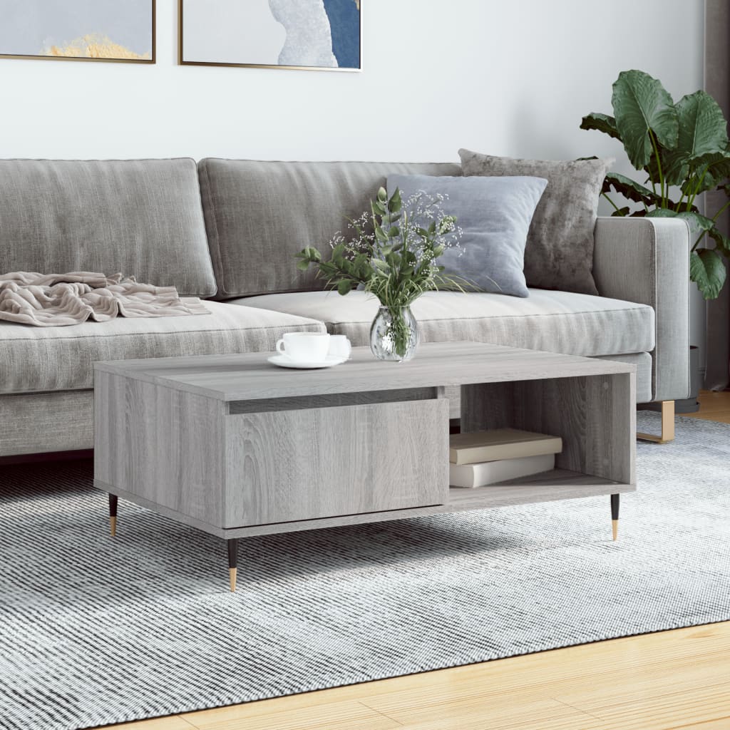 Couchtisch Grau Sonoma 90x60x35 cm Holzwerkstoff - Pazzar.ch