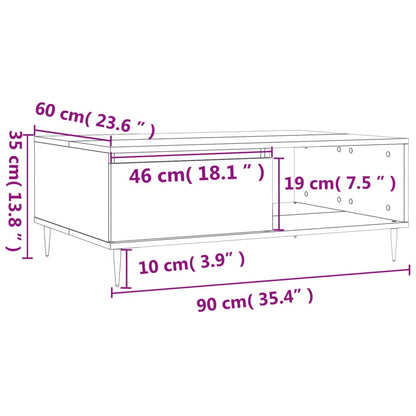 Couchtisch Braun Eichen-Optik 90x60x35 cm Holzwerkstoff - Pazzar.ch