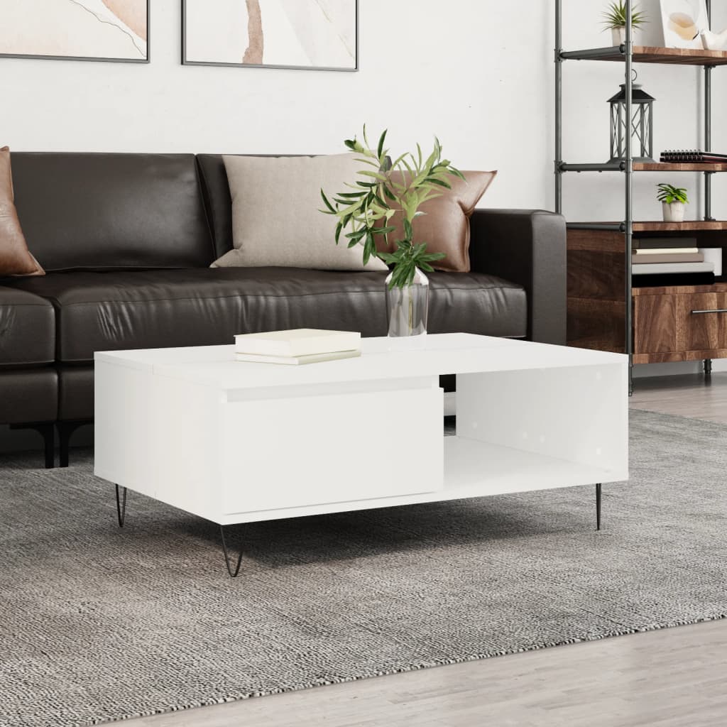 Couchtisch Weiß 90x60x35 cm Holzwerkstoff - Pazzar.ch