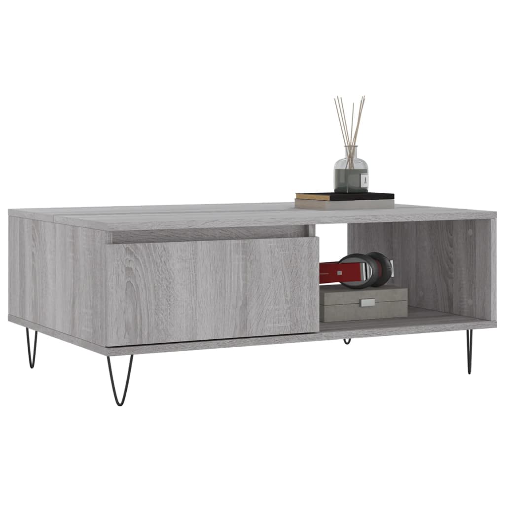 Couchtisch Grau Sonoma 90x60x35 cm Holzwerkstoff - Pazzar.ch