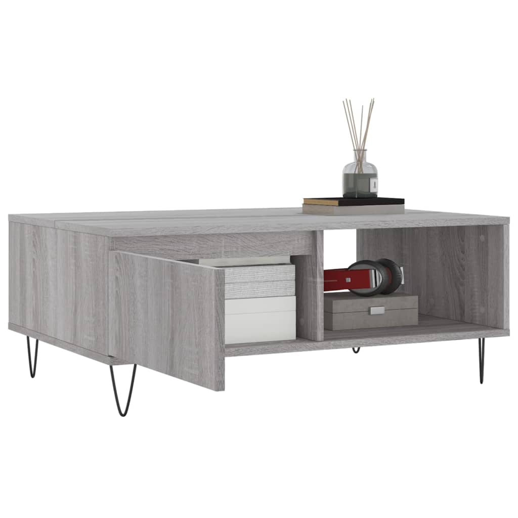 Couchtisch Grau Sonoma 90x60x35 cm Holzwerkstoff - Pazzar.ch