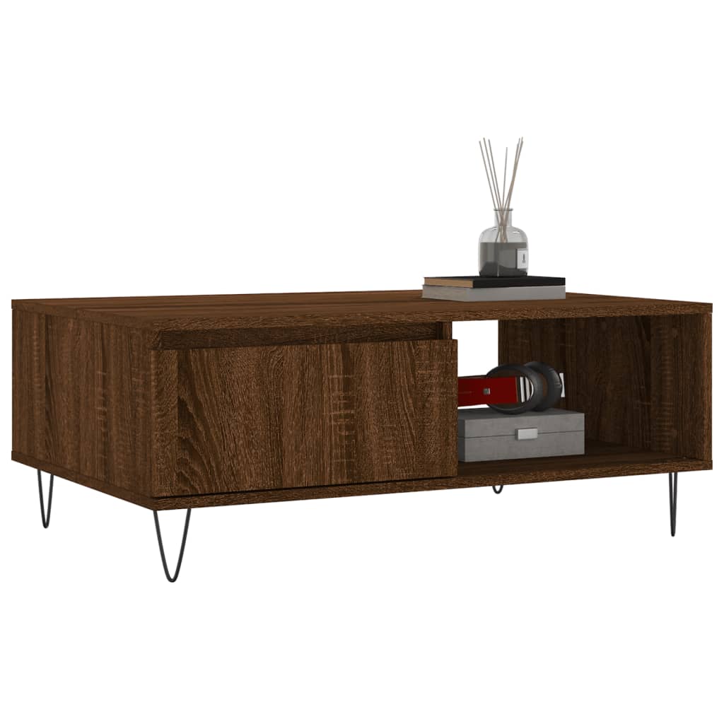 Couchtisch Braun Eichen-Optik 90x60x35 cm Holzwerkstoff - Pazzar.ch