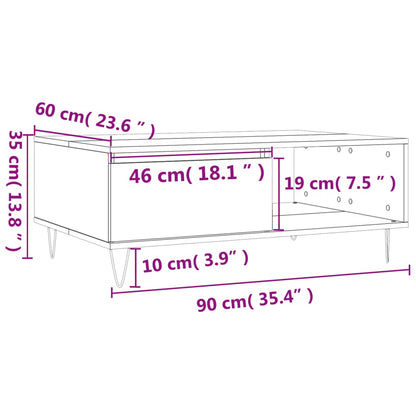 Couchtisch Braun Eichen-Optik 90x60x35 cm Holzwerkstoff - Pazzar.ch