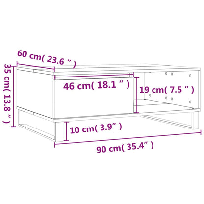 Couchtisch Räuchereiche 90x60x35 cm Holzwerkstoff - Pazzar.ch