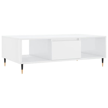 Couchtisch Hochglanz-Weiß 104x60x35 cm Holzwerkstoff - Pazzar.ch