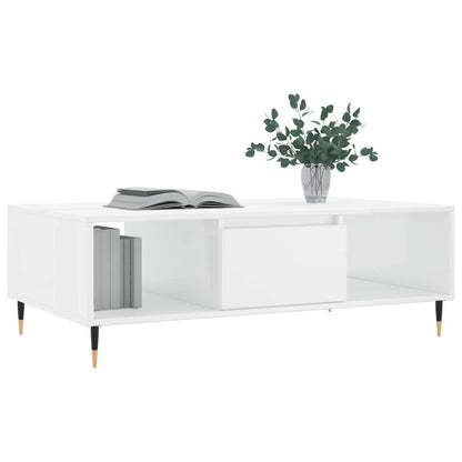 Couchtisch Hochglanz-Weiß 104x60x35 cm Holzwerkstoff - Pazzar.ch