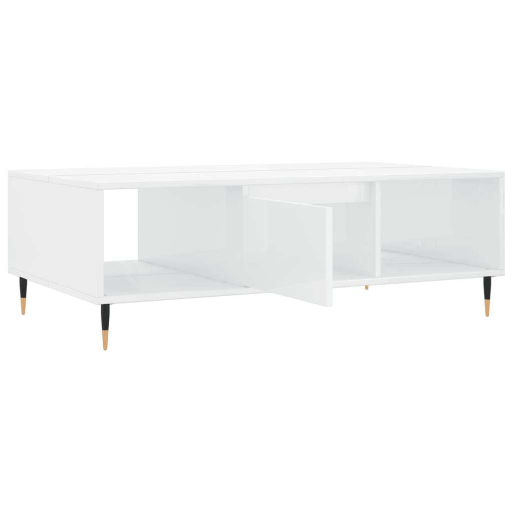 Couchtisch Hochglanz-Weiß 104x60x35 cm Holzwerkstoff - Pazzar.ch