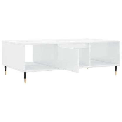 Couchtisch Hochglanz-Weiß 104x60x35 cm Holzwerkstoff - Pazzar.ch