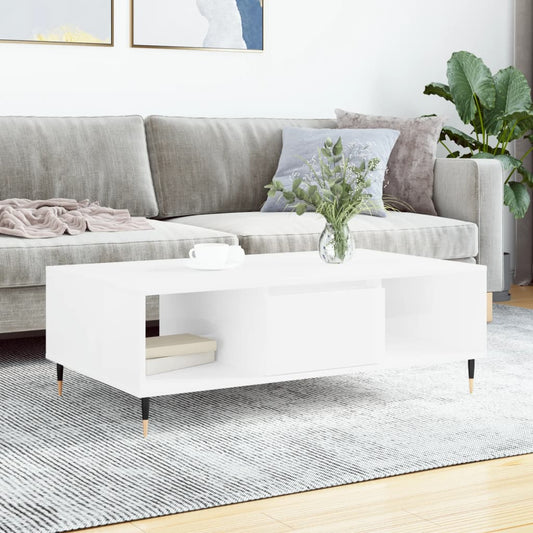 Couchtisch Hochglanz-Weiß 104x60x35 cm Holzwerkstoff - Pazzar.ch