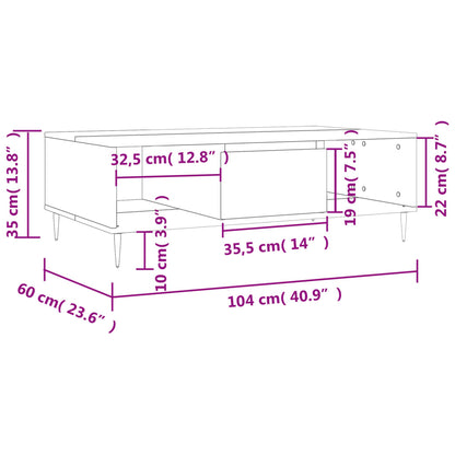 Couchtisch Betongrau 104x60x35 cm Holzwerkstoff - Pazzar.ch