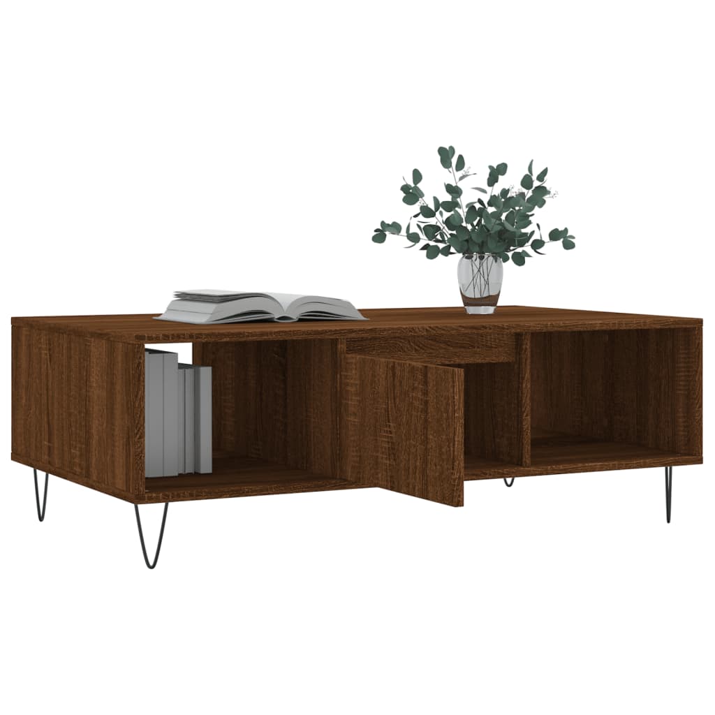 Couchtisch Braun Eichen-Optik 104x60x35 cm Holzwerkstoff - Pazzar.ch