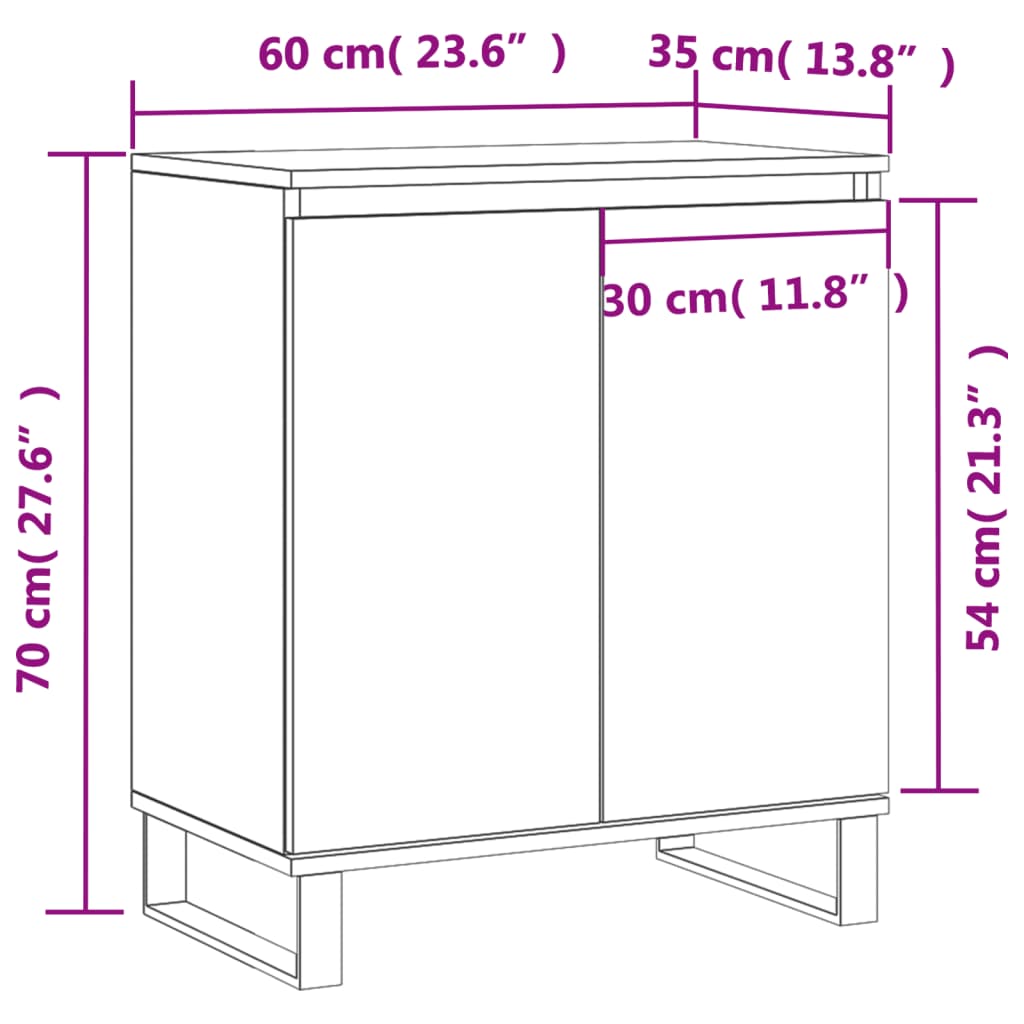 Sideboard Räuchereiche 60x35x70 cm Holzwerkstoff - Pazzar.ch