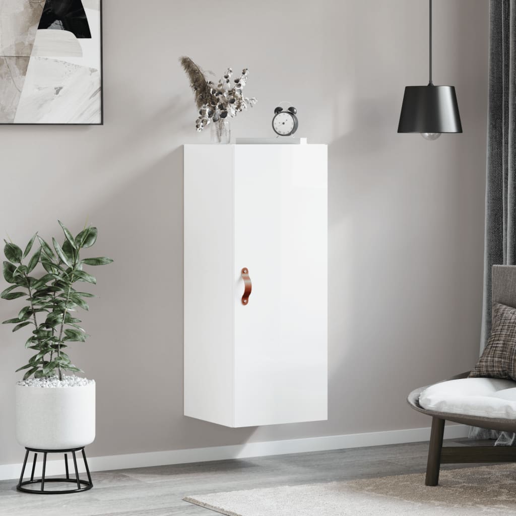 Wandschrank Hochglanz-Weiß 34,5x34x90 cm - Pazzar.ch