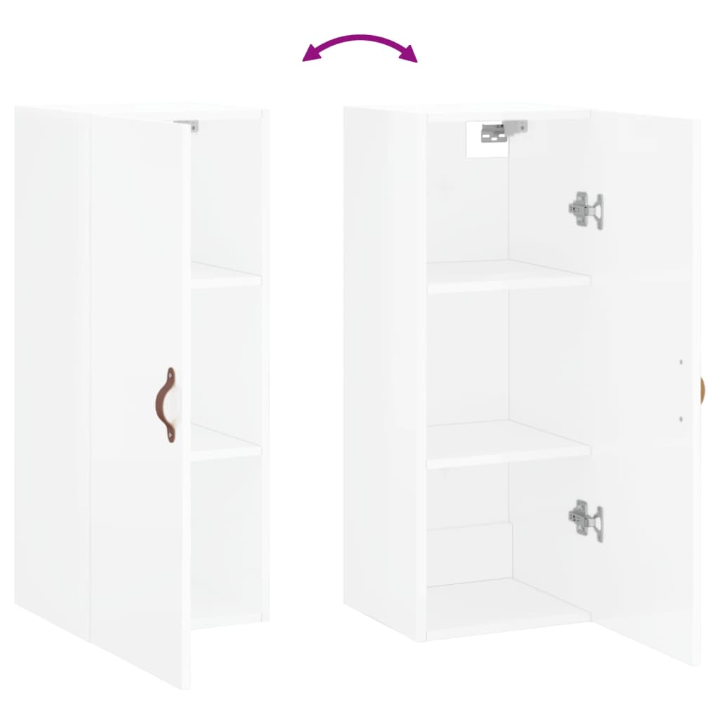 Wandschrank Hochglanz-Weiß 34,5x34x90 cm - Pazzar.ch