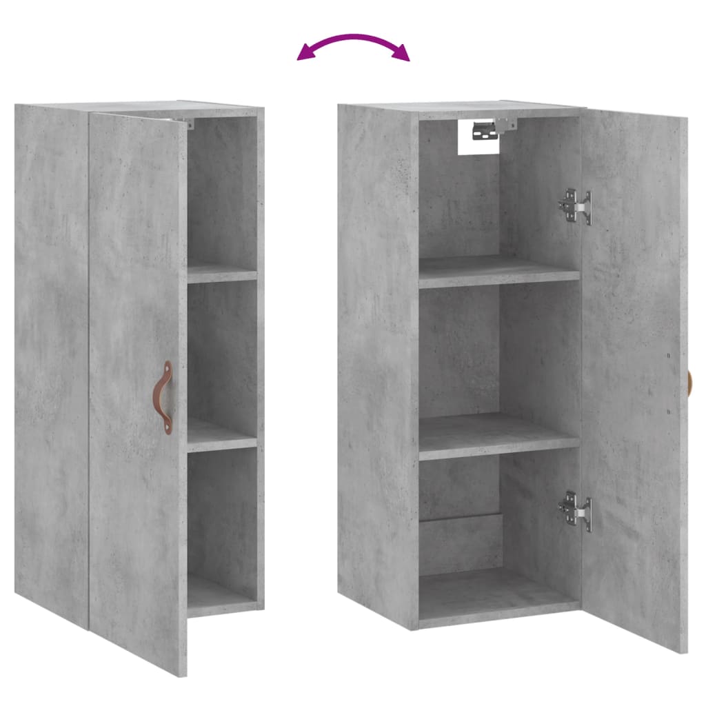 Wandschrank Betongrau 34,5x34x90 cm - Pazzar.ch