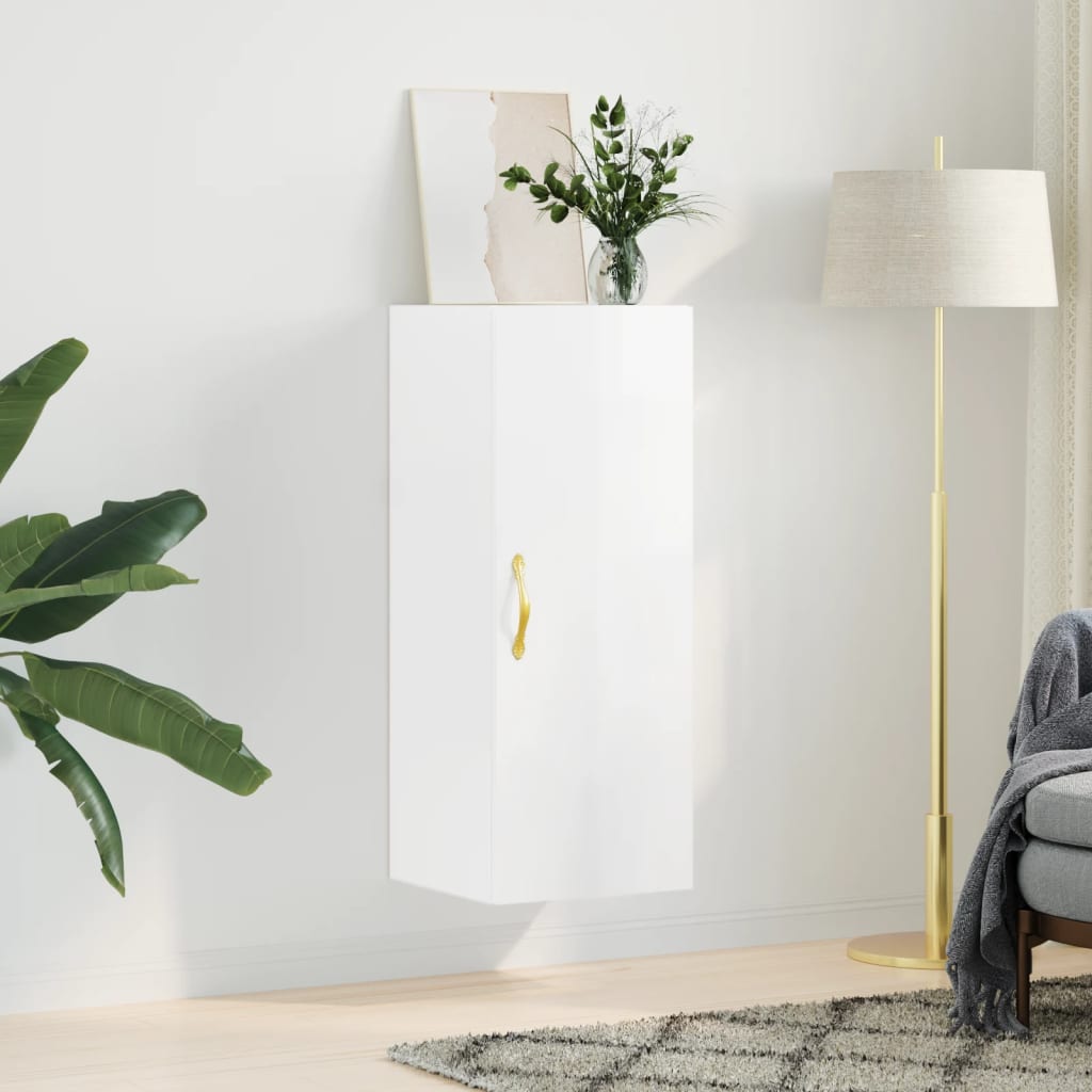 Wandschrank Hochglanz-Weiß 34,5x34x90 cm - Pazzar.ch