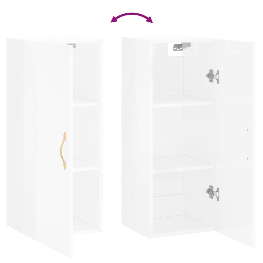 Wandschrank Hochglanz-Weiß 34,5x34x90 cm - Pazzar.ch