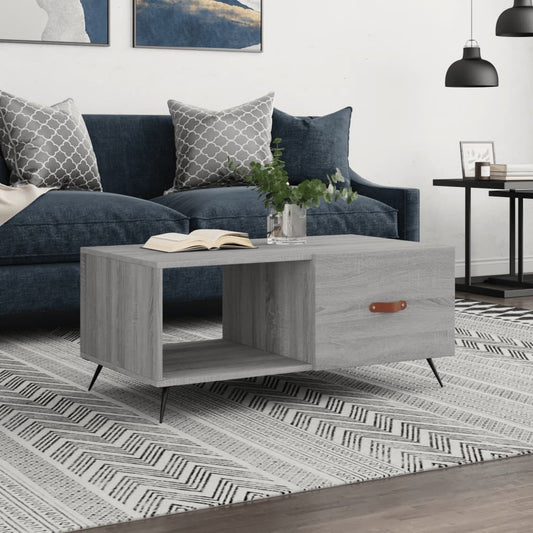 Couchtisch Grau Sonoma 90x50x40 cm Holzwerkstoff - Pazzar.ch