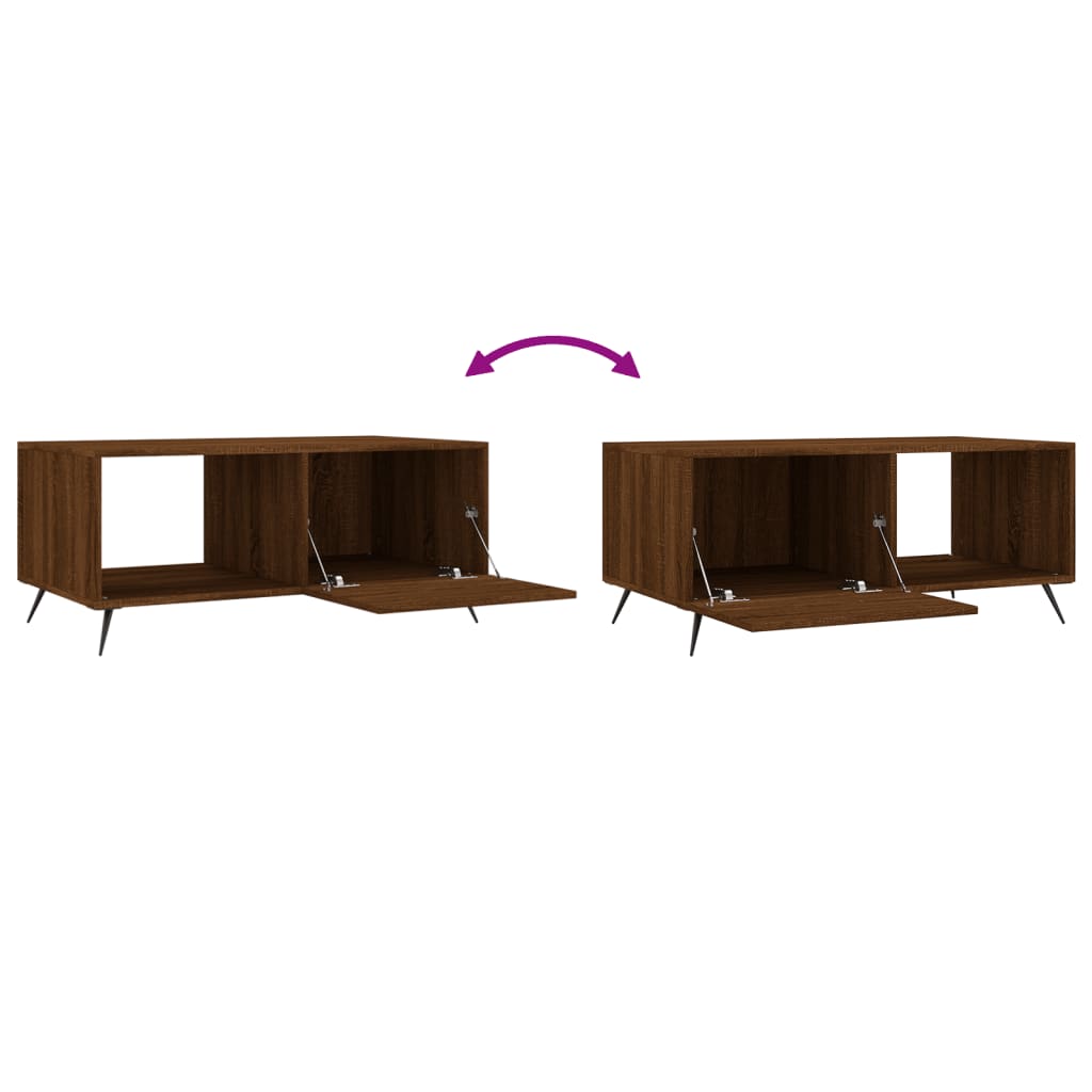 Couchtisch Braun Eichen-Optik 90x50x40 cm Holzwerkstoff - Pazzar.ch