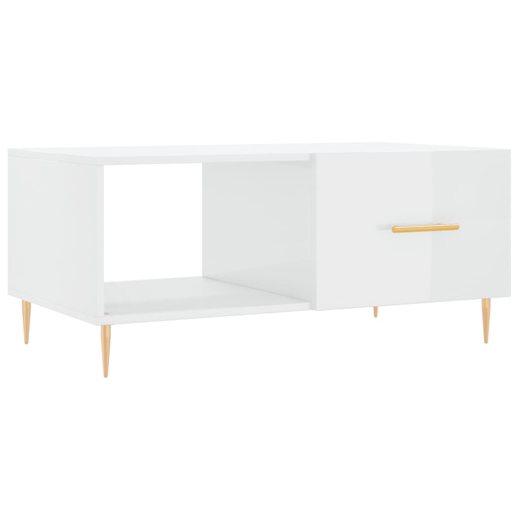 Couchtisch Hochglanz-Weiß 90x50x40 cm Holzwerkstoff - Pazzar.ch