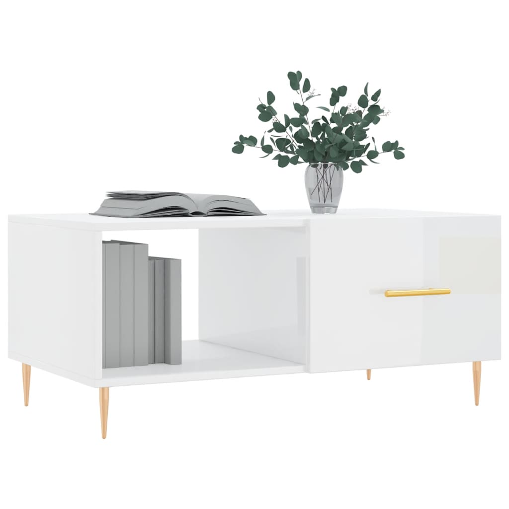 Couchtisch Hochglanz-Weiß 90x50x40 cm Holzwerkstoff - Pazzar.ch