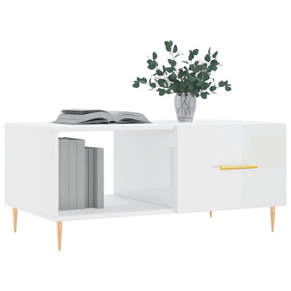 Couchtisch Hochglanz-Weiß 90x50x40 cm Holzwerkstoff - Pazzar.ch
