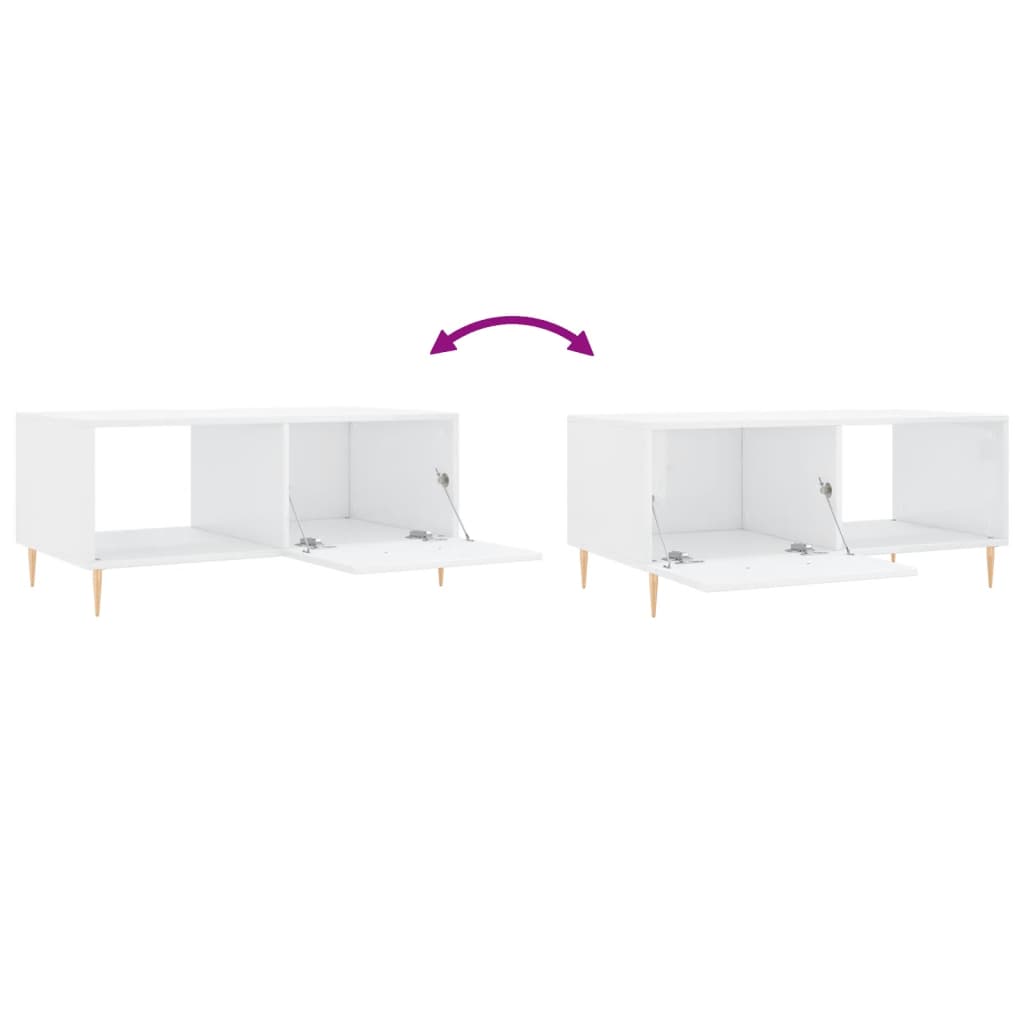Couchtisch Hochglanz-Weiß 90x50x40 cm Holzwerkstoff - Pazzar.ch