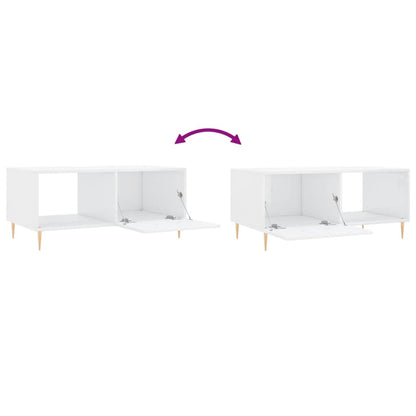 Couchtisch Hochglanz-Weiß 90x50x40 cm Holzwerkstoff - Pazzar.ch