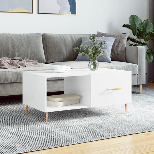 Couchtisch Hochglanz-Weiß 90x50x40 cm Holzwerkstoff - Pazzar.ch