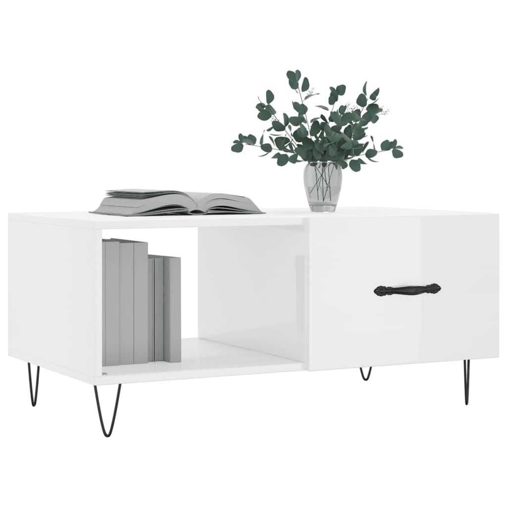 Couchtisch Hochglanz-Weiß 90x50x40 cm Holzwerkstoff - Pazzar.ch