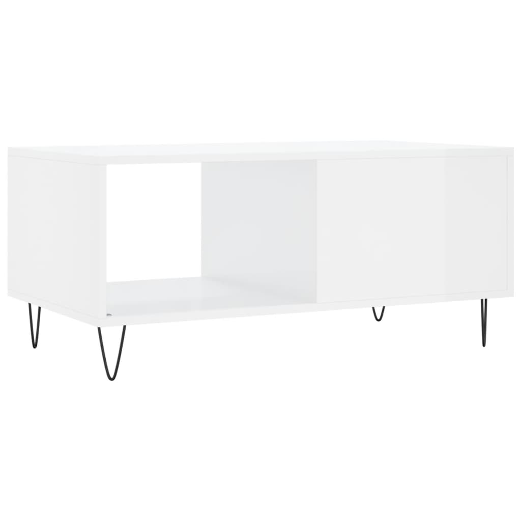 Couchtisch Hochglanz-Weiß 90x50x40 cm Holzwerkstoff - Pazzar.ch