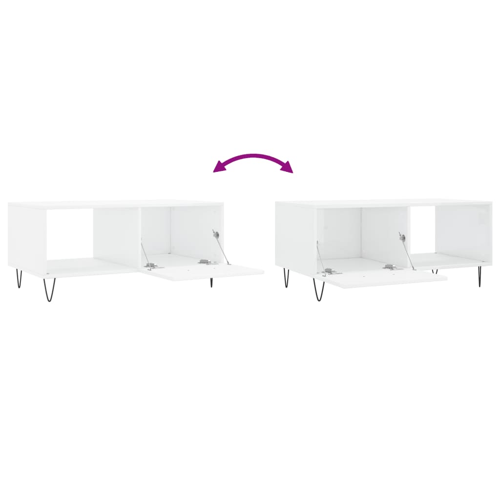 Couchtisch Hochglanz-Weiß 90x50x40 cm Holzwerkstoff - Pazzar.ch