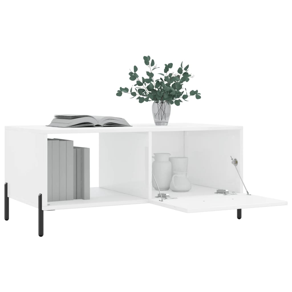 Couchtisch Hochglanz-Weiß 90x50x40 cm Holzwerkstoff - Pazzar.ch